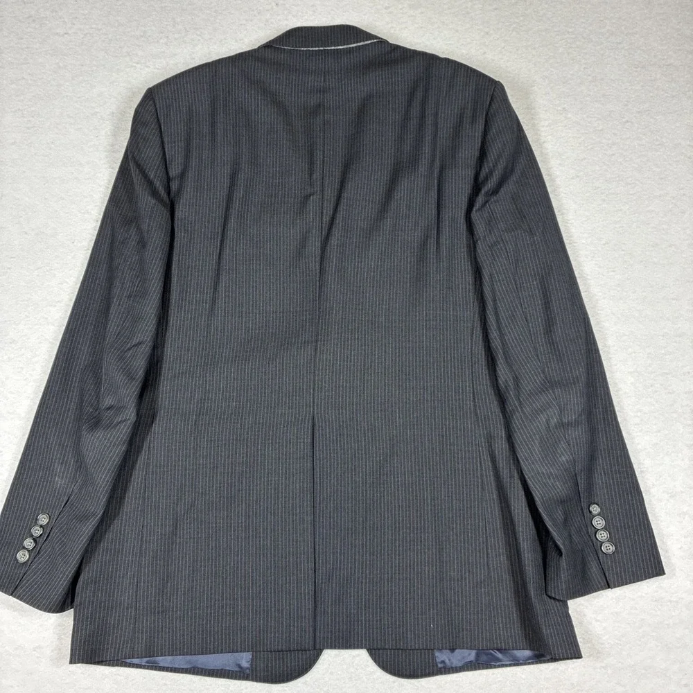 Brooks Brothers 1818 Regent Suit Jacket Mens 44R Black Pinstripe Made In Italy
